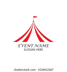 Circus tent logo template Vector illustration

