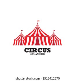 Circus tent logo template Vector illustration
