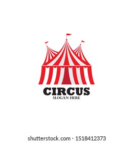 Circus tent logo template Vector illustration
