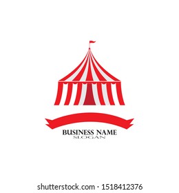 Circus tent logo template Vector illustration
