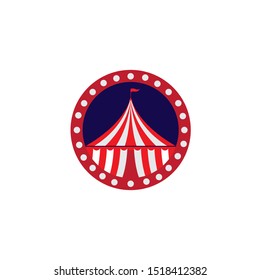 Circus tent logo template Vector illustration
