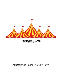 Circus tent logo template Vector illustration
