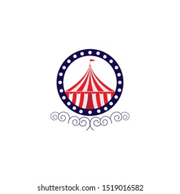 Circus tent logo template Vector illustration
