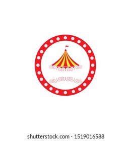 Circus tent logo template Vector illustration
