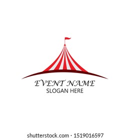 Circus tent logo template Vector illustration
