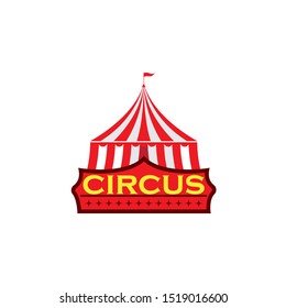 Circus tent logo template Vector illustration
