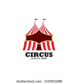 Circus tent logo template Vector illustration
