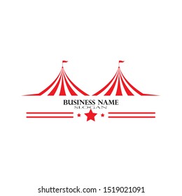 Circus tent logo template Vector illustration
