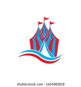 Circus tent logo template Vector illustration
