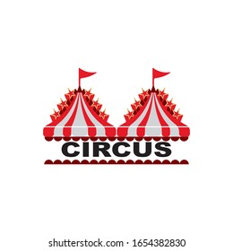 Circus tent logo template Vector illustration
