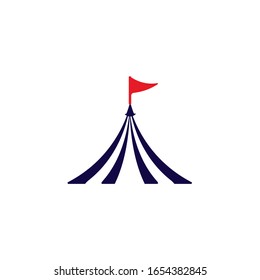 Circus tent logo template Vector illustration
