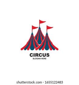 Circus tent logo template Vector illustration
