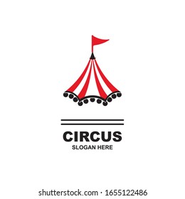 Circus tent logo template Vector illustration
