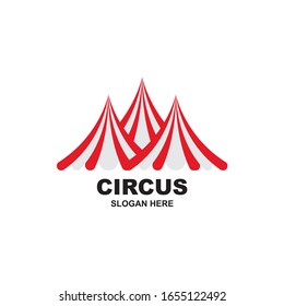 Circus tent logo template Vector illustration
