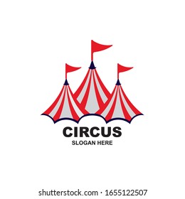 Circus tent logo template Vector illustration
