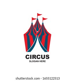 Circus tent logo template Vector illustration
