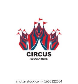 Circus tent logo template Vector illustration
