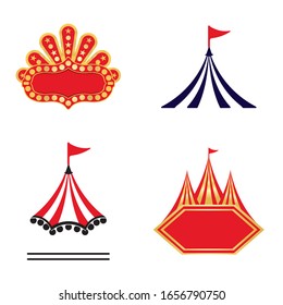 Circus tent logo template Vector illustration
