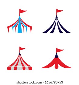 Circus tent logo template Vector illustration
