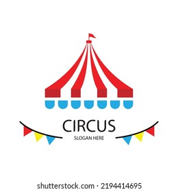 circus tent logo template vector illustration on white background