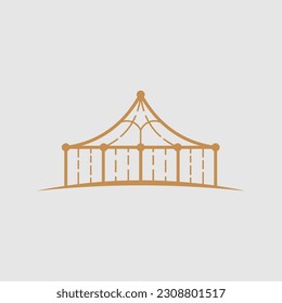 Circus tent logo template. Vector illustration.