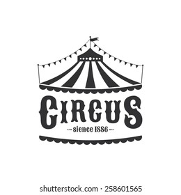 Circus tent logo template. Vector illustration.