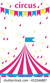 Circus tent logo template. Vector illustration