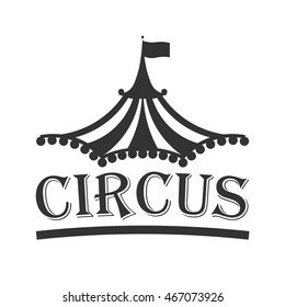 Plantilla de logotipo de tienda de circo. Ilustración vectorial.