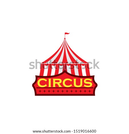 Circus tent logo template Vector illustration
