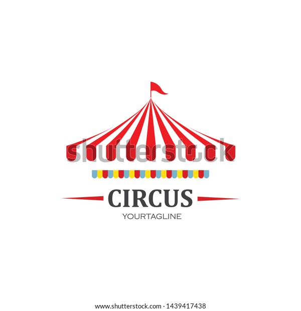 Circus tent logo\
template Vector\
illustration.
