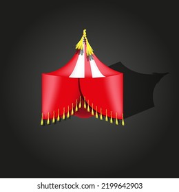 Circus Tent On Style Gradient Backdrop And Copy Space. Beautiful Background With A Circus Tent. Vector Illustration With A Circus. The Concept Of The Opening Of The Circus Season. 