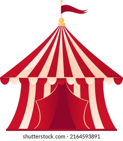 Circus tent on a white isolated background. Vector illustration.