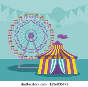 circus tent with panoramic wheel