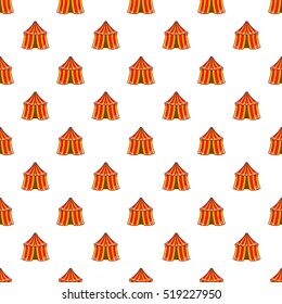 Circus tent pattern. Cartoon illustration of circus tent vector pattern for web