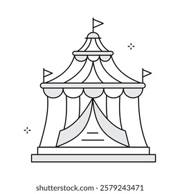 Circus Tent Performance Vector Icon Design