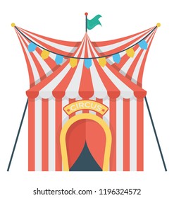 
A circus tent for circus play 
