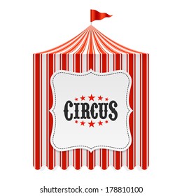 Circus tent, poster background. Vector. 