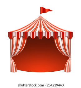 Circus Tent, Poster Background. Vector.