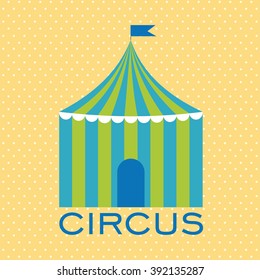Circus tent, poster background.Vector Illustration