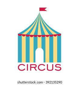 Circus tent, poster background.Vector Illustration