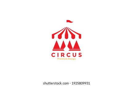 Circus Tent Red Abstract Logo Design Vector Icon Symbol Graphic Illustration