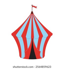 circus tent in red and blue color.