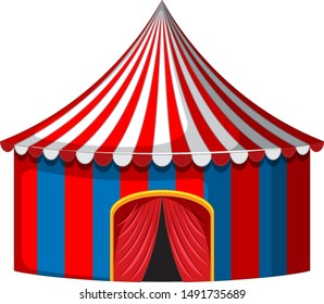 Circus tent in red and blue illustration