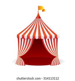 Circus Tent Red White Stripes Isolated Stock Vector (Royalty Free ...