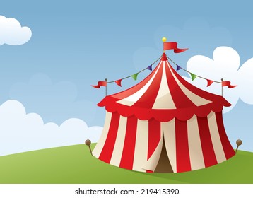 Circus tent scene.