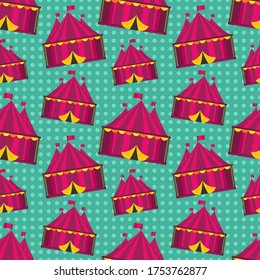 circus tent seamless pattern vector illustration 