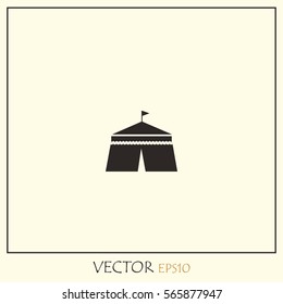 Circus, Tent sign. Festival symbol. Vector Icon.