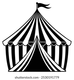 Circus tent silhouette icon vector illustration
