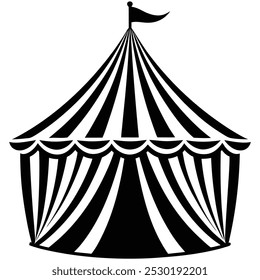 Circus tent silhouette icon vector illustration
