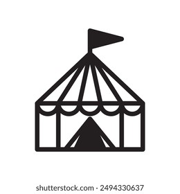 circus tent simple icon, vector illustration 